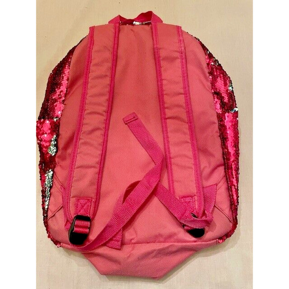 Pink Silver Flip Sequence Girls Backpack 15" x 19" - Picture 2 of 7